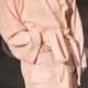Cotton bathrobe with a hood ,,Peach"